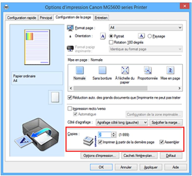 CANON PIXMA MG5650 - Définition du nombre de copies et de l'ordre d'impression - 1