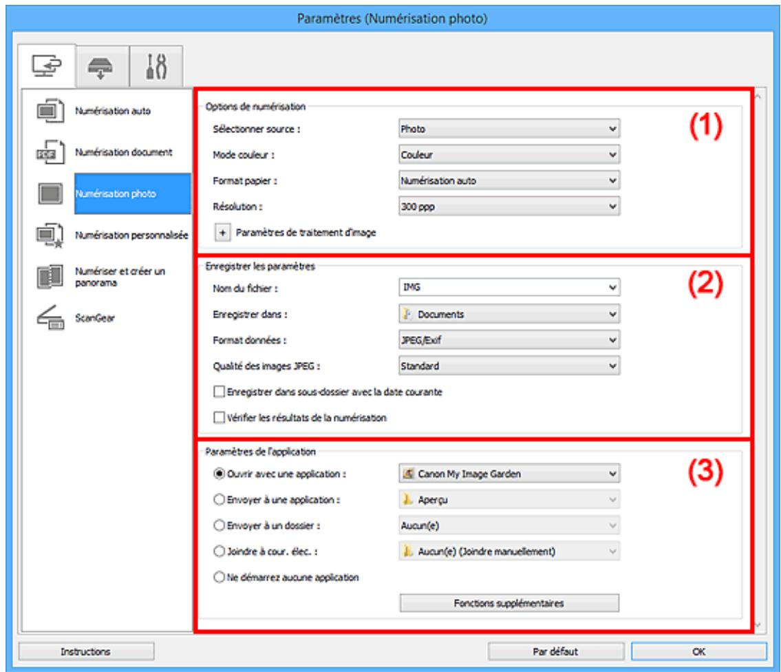 CANON PIXMA MG5650 - Boîte de dialogue Paramètres (Numérisation photo) - 1