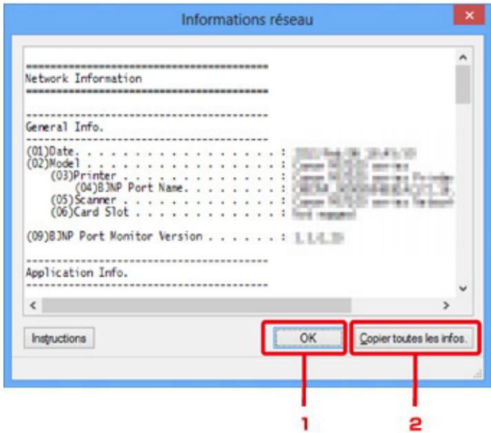 CANON PIXMA MG5650 - Écran Informations réseau - 1