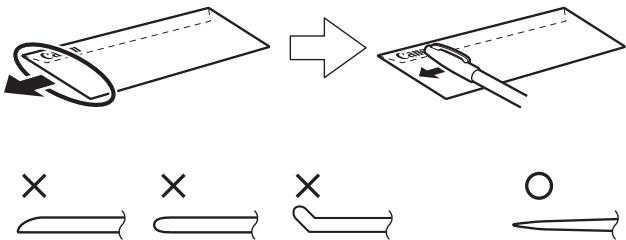 Diagram illustrating a process of cutting or extrusion with labeled components and cross symbols indicating failure or failure.