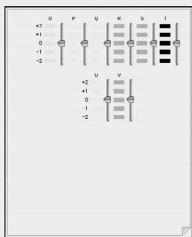 Diagram showing labeled vertical bars with numbers and symbols, likely representing a scientific or engineering schematic.