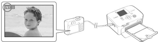 CANON SELPHY CP760 - Slå på strömmen till skrivaren och slå därefter på strömmen till kameran. Visa bilderna med kameran. - 1