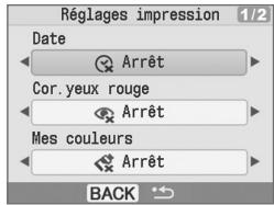 CANON SELPHY CP760 - Appuyez sur ◀ ou ▶ pour modifier la valeur du réglage. - 2