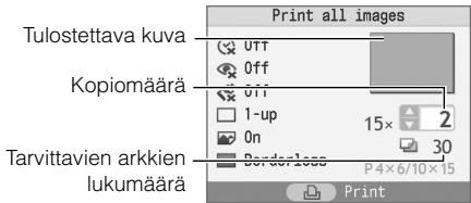 CANON SELPHY CP760 - Paina OK-painiketta ja tarkista asetukset. - 2