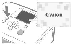 CANON SELPHY CP760 - Tryk på og hold ⏻ nede, indtil startbilledet vises på LCD-skærmen for at tænde for strømmen. - 2