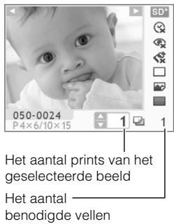 CANON SELPHY CP760 - Druk op ▲ of ▼ om het aantal prints op te geven. - 2