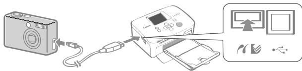 CANON SELPHY CP760 - Schließen Sie die Kamera über das im Lieferumfang enthaltene USB-Kabel an den Drucker an. - 1