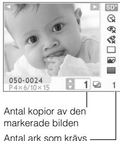 CANON SELPHY CP760 - Tryck på ▲ eller ▼ för att ange antalet kopior. - 2