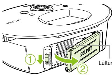 CANON SELPHY CP790 - Einsetzen des Akkus - 1