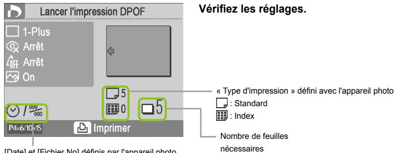 CANON SELPHY CP790 - Impression d'images en utilisant les réglages spécifiques à un appareil photo (impression DPOF) - 7