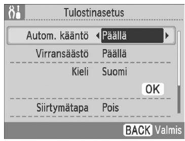 CANON SELPHY CP790 - Tuo tulostimen asetusnakymä nayttoön. - 2