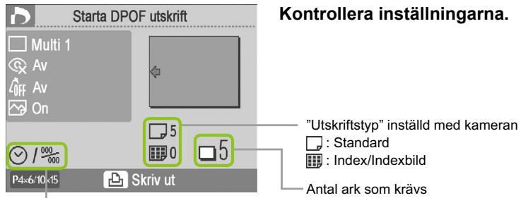 CANON SELPHY CP790 - Skriva ut bildernedinstallninger som har angettsikameran (DPOF-utskrift) - 7