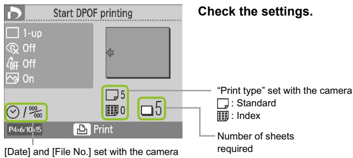 CANON SELPHY CP790 - Printing Images Using Camera Specified Settings (DPOF Print) - 7