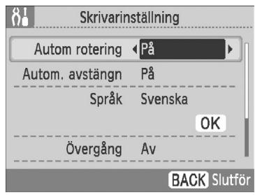 CANON SELPHY CP790 - Visa skrivarinställningsskärmen. - 2