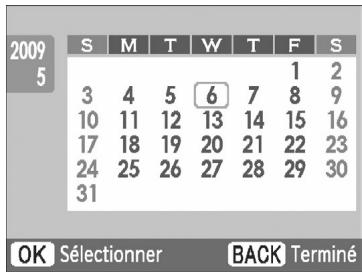 CANON SELPHY CP790 - Définissez l'année, le mois, le jour de début de la période et sur lignez les vacances. - 2
