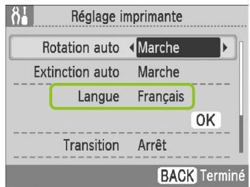 CANON SELPHY CP790 - Réglage de la langue d'affichage - 4