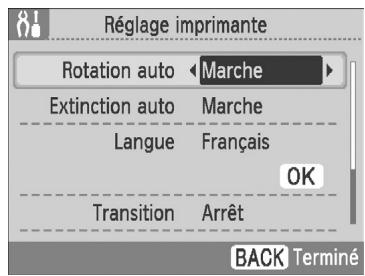 CANON SELPHY CP790 - Affichez l'écran de réglage de l'imprimante. - 2
