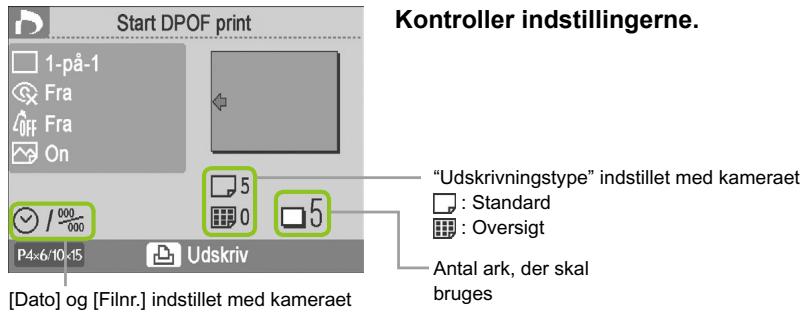 CANON SELPHY CP790 - Udskrivning af billed der vha. indstillinger fra kameraet (DPOF-udskrivning) - 7