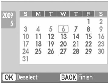 CANON SELPHY CP790 - Set the year, month, the starting day of the week, and highlight holidays. - 2