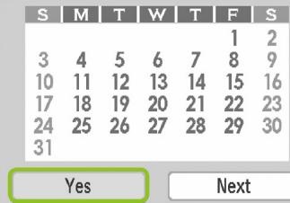 CANON SELPHY CP790 - Set the year, month, the starting day of the week, and highlight holidays. - 1