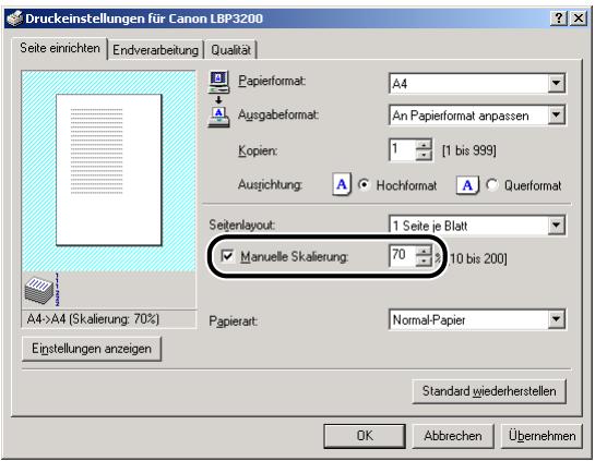 CANON LASER SHOT LBP3200 - Manuelles Skalieren eines Dokuments - 1