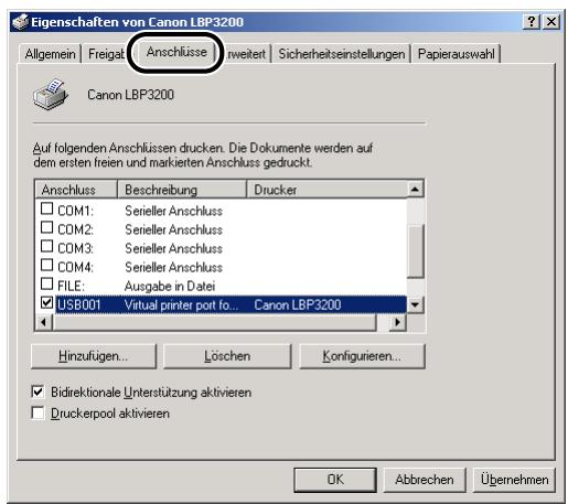 CANON LASER SHOT LBP3200 - Registerblatt [Anschlisse] - 1