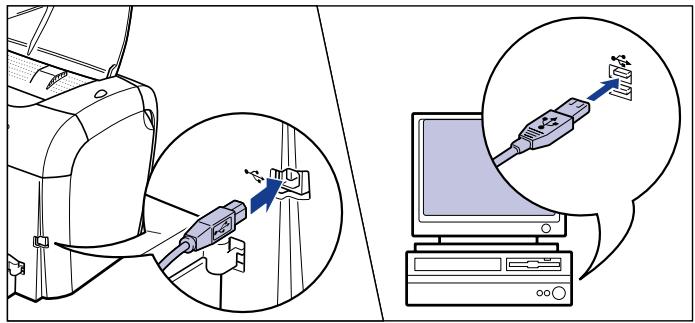 CANON LASER SHOT LBP3200 - Schlieben Sie den Drucker mit dem USB-Kabel an den Computer an. - 1