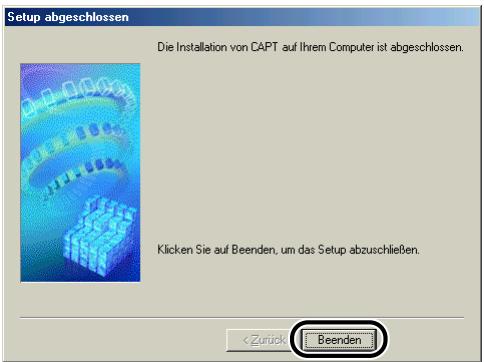 CANON LASER SHOT LBP3200 - Nachdem die Installation abgeschlossen ist, klichen Sie auf [Beenden]. - 1