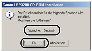 CANON LASER SHOT LBP3200 - Bestätigten Sie die Sprache und klichen Sie auf [OK]. - 1