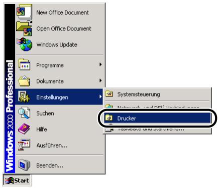 CANON LASER SHOT LBP3200 - Klichen Sie im Menu [Start] auf [Einstellungen]  [Drucker]. - 1