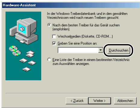 CANON LASER SHOT LBP3200 - Wahlen Sie [Position des Treibers angegeben (Erweitert)], und klichen Sie dann auf [Weiter]. - 3