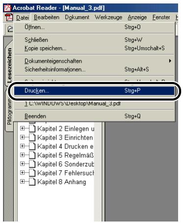 CANON LASER SHOT LBP3200 - Wahlen Sie [Drucken] aus dem Menu [Datei] in der Anwendung. - 1