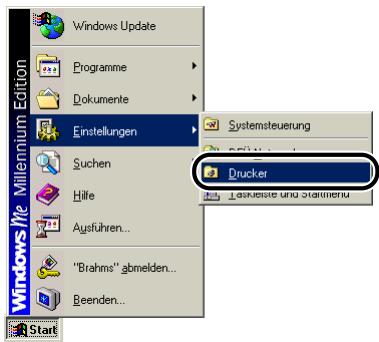 CANON LASER SHOT LBP3200 - Klichen Sie im Menu [Start] auf [Einstellungen]  [Drucker]. - 1