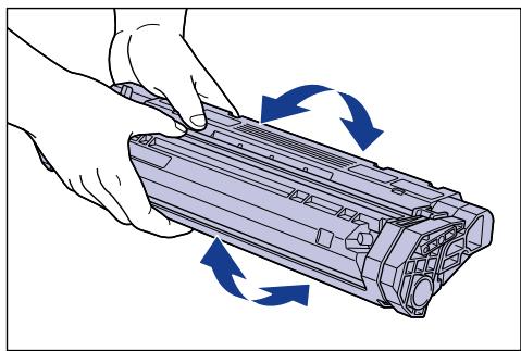 CANON LASER SHOT LBP3200 - Halten Sie die Tonerpatrone wie in der Abbildung gezeigt und schütteln Sie sie sanft 5 oder 6 Mal, um den Toner im Inneren gleichmäßig zu vertieren. - 1