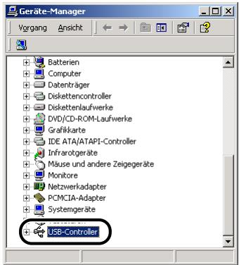 CANON LASER SHOT LBP3200 - Klicken Sie auf [Hardware] → [Geräte-Manager], und doppelklicken Sie dann auf [USB-Controller]. - 1
