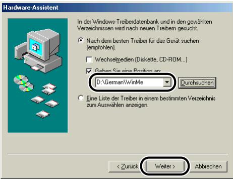 CANON LASER SHOT LBP3200 - Stellen Sie sicher, dass der richtige Ordner in [Geben Sie eine Position an] angezeigt wird, und klichen Sie dann auf [Weiter]. - 1