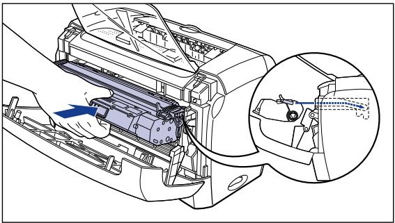 CANON LASER SHOT LBP3200 - Üben Sie beim Einsetzen der Tonerpatrone einen Druck auf diese aus, während Sie gleichzeitig die Auskerbungen an beiden Seiten der Tonerpatrone an der Tonerpatronenführung ausrichten. - 2