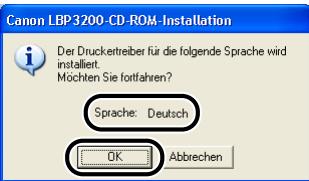 CANON LASER SHOT LBP3200 - Bestätigten Sie die Sprache und klichen Sie auf [OK]. - 1