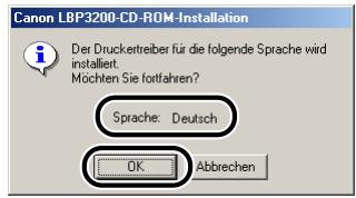 CANON LASER SHOT LBP3200 - Bestätigten Sie die Sprache und klichen Sie auf [OK]. - 1
