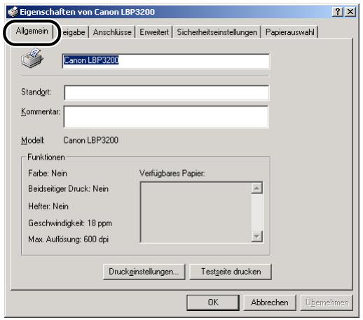 CANON LASER SHOT LBP3200 - Registerblatt [Allgemein] - 1