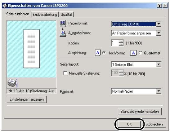 CANON LASER SHOT LBP3200 - Klichen Sie auf [OK], um das Dialogfeld [Eigenschaften] zusammen. - 1