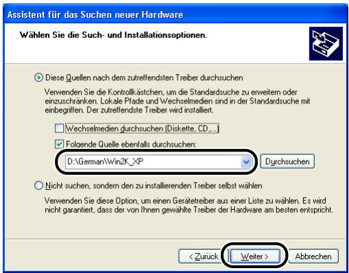 CANON LASER SHOT LBP3200 - Prüfen Sie, ob der gewählt Ordner in [Folgende Quelle ebenfalls durchsuchen] angezeigt wird, und klichen Sie dann auf [Weiter]. - 1
