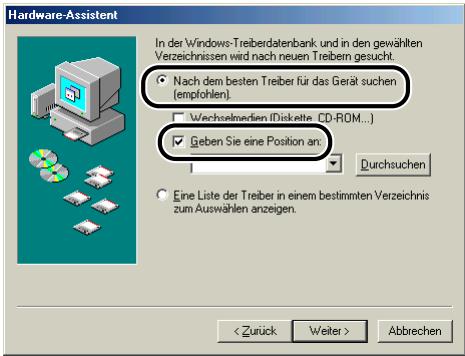 CANON LASER SHOT LBP3200 - Wahlen Sie [Position des Treibers angeben (Erweitert)], und klichen Sie dann auf [Weiter]. - 2