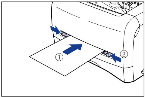 CANON LASER SHOT LBP3200 - Legen Sie ungebahr 2 cm des Papiers in den manuellen Einzugschacht① ein, und passen Sie dann die Papierführungen an die Breite des Papiers ② an. - 1