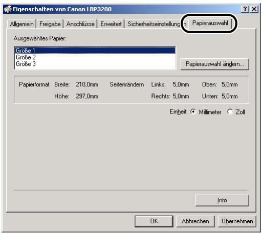CANON LASER SHOT LBP3200 - Registerblatt [Papierauswahl] - 1
