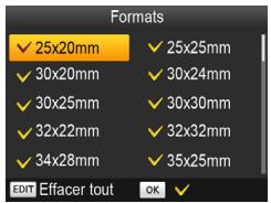 CANON SELPHY CP1200, SELPHY CP1200 E - Filtrage des formats d'images proposés - 1