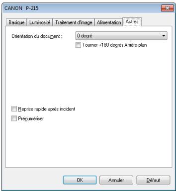 CANON IMAGEFORMULA P-215II - Onglet [autres] - 1