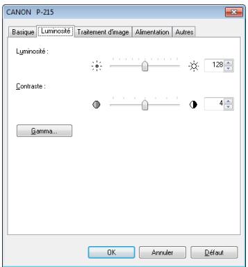 CANON IMAGEFORMULA P-215II - Onglet [luminosité] - 1