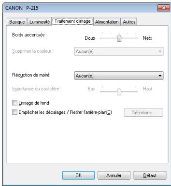 CANON IMAGEFORMULA P-215II - Onglet [traitement d'image] - 1