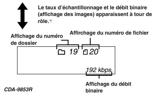 ALPINE CDA-9855R - Affichage pendant la lecture de MP3/WMA - 2